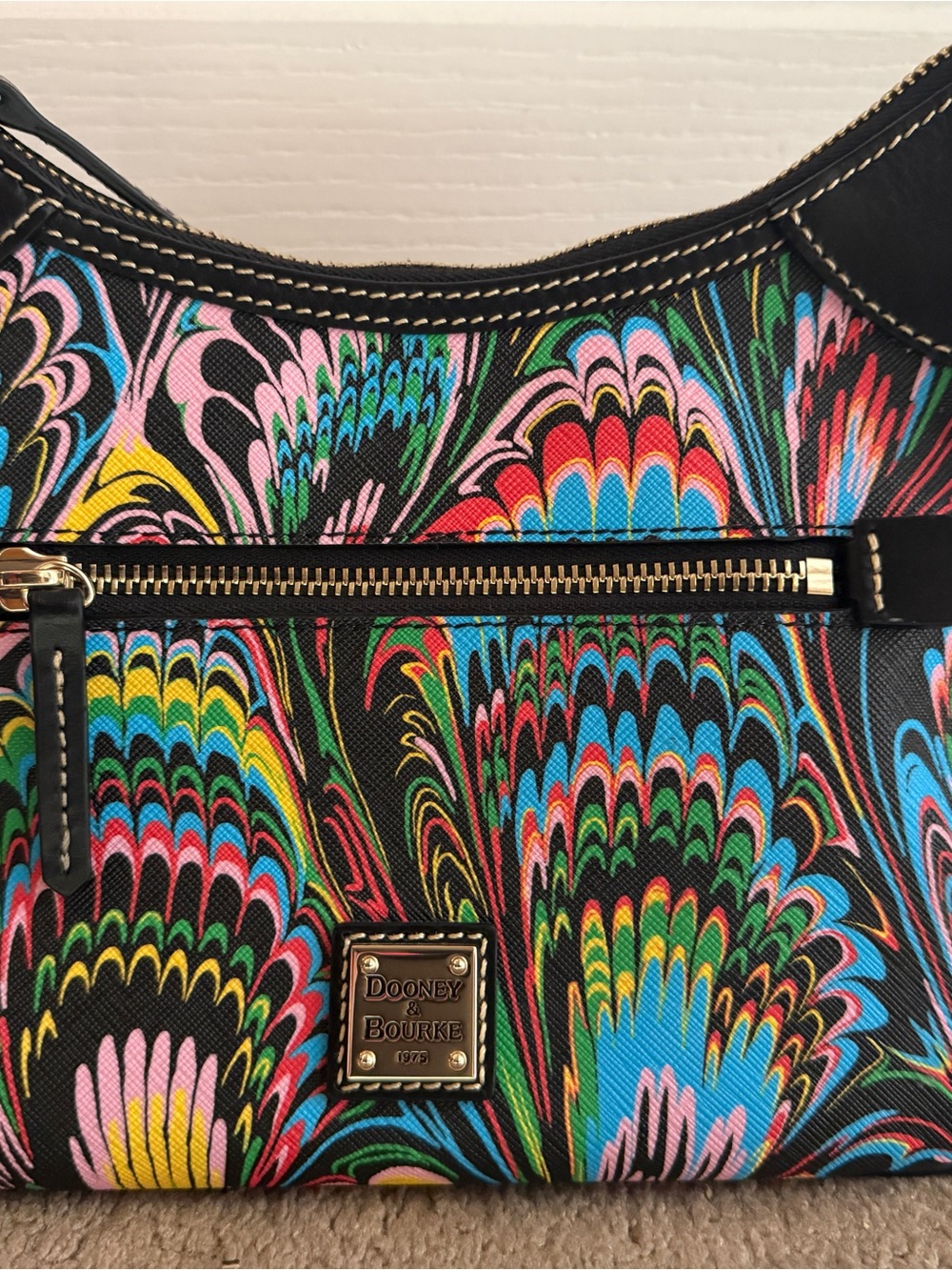 Dooney & Bourke Small Hobo-Plumes-Black. NWT!! RARE!!!